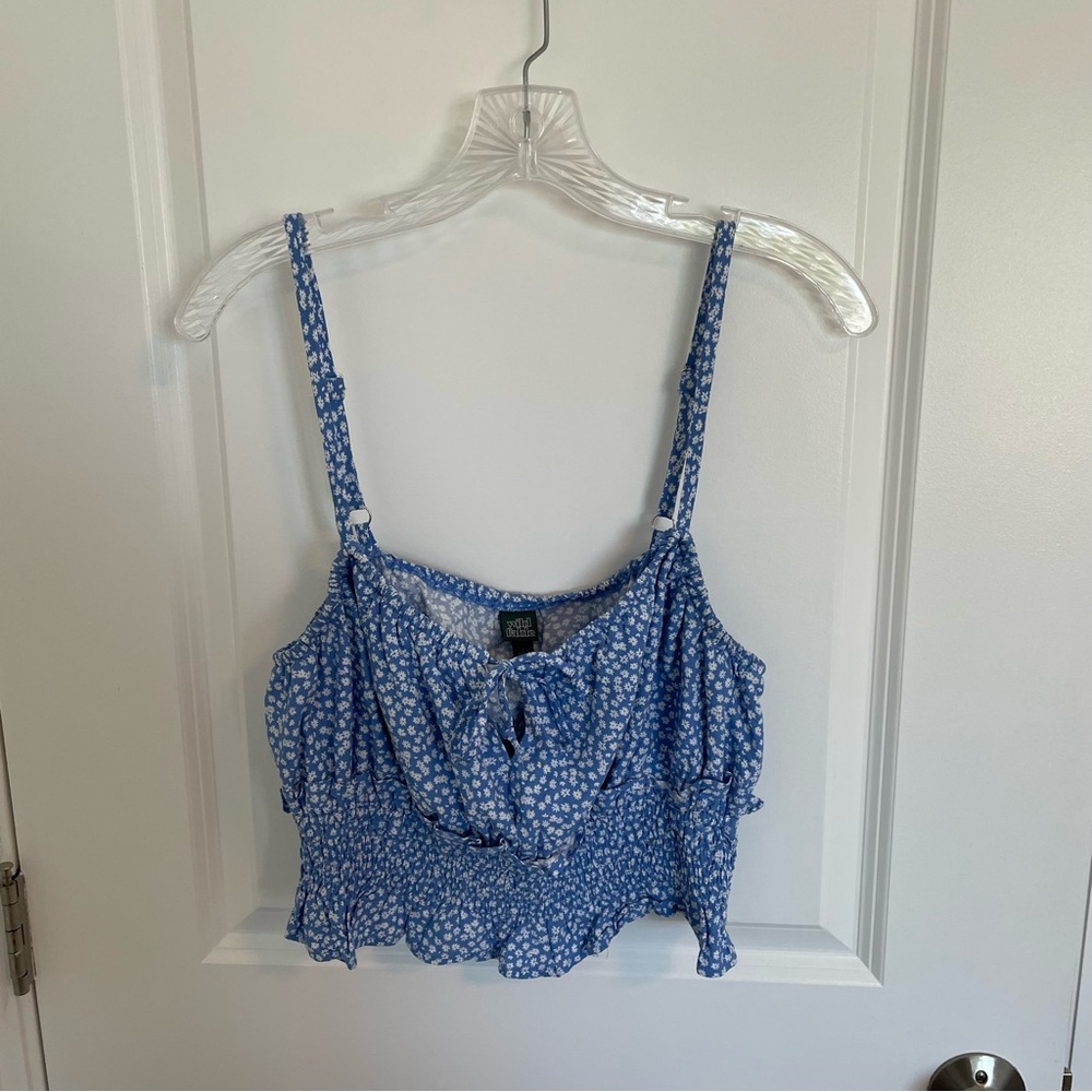 Blue Floral Crop Top
